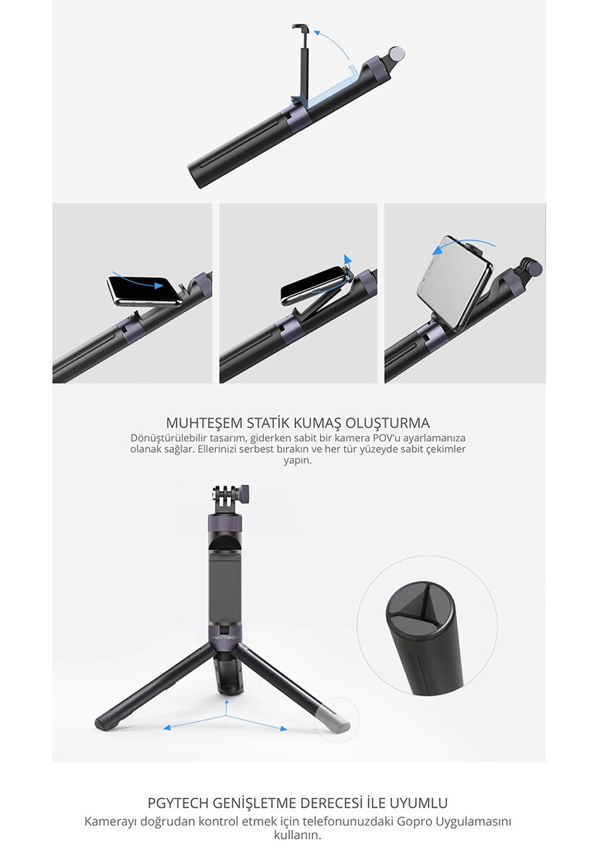 Pgytech Hand Grip & Tripod for Osmo Pocekt and Action Camera
